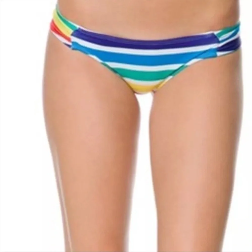 BEACH RIOT Ayi Papi bikini bottoms rainbow stripes - Picture 7 of 7